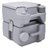 5 Gallon Portable Toilet, Flush Potty, Travel Camping Outdoor-cold gray