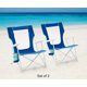 2-Pack Folding Hard Arm Beach Bag Chair with Carry Bag; Blue