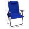 2-Pack 4-Position Oversize Beach Chair;  Blue