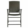 Outdoor Beach & Garden Lawn Chairs Set Of 4 Rattan Utility Folding Chair