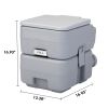 Portable Push-rod Toilet, 20L/5.3 Gallons Detachable Tank for Camping, Boating, Hiking and Traveling, Cold Gray