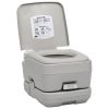 vidaXL Portable Camping Toilet Gray 2.6+2.6 gal