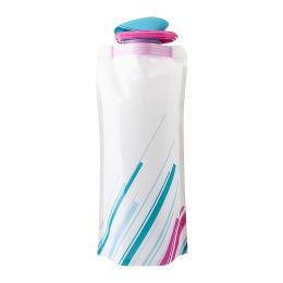 24oz Portable Foldable Sports Water Bottle For Outdoor Camping Hiking Backpacking Cycling Running (Color: White)