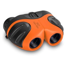 8X21 Children Telescope Binoculars Compact Shock Proof Kid Telescope For Bird Watching Tourism Camping Birthday Gift Toys (Color: Orange)