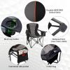 Folding Camping Chair Portable Padded Oversized Chairs with Cup Holders