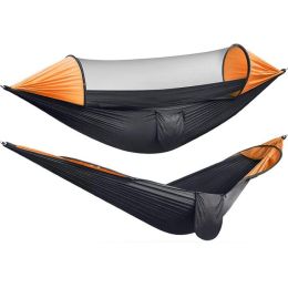 Folding Multi Use Swing Hammock For Outdoor Camping (Color: Orange)