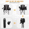 Folding Camping Chair Portable Padded Oversized Chairs with Cup Holders