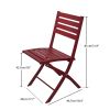 Outdoor Folding Chair Set of 2 All Weather Aluminum Patio Chairs