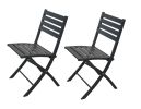 Outdoor Folding Chair Set of 2 All Weather Aluminum Patio Chairs