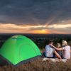 4 Persons Camping Waterproof Tent Pop Up Tent Instant Setup Tent w/2 Mosquito Net Doors Carrying Bag Folding 4 Seasons