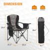 Folding Camping Chair Portable Padded Oversized Chairs with Cup Holders